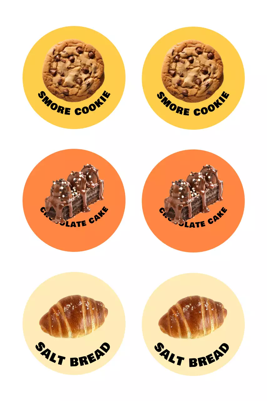 Nhãn dán món tráng miệng Yellow Pop