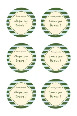 Autocollant sandwich vintage vert