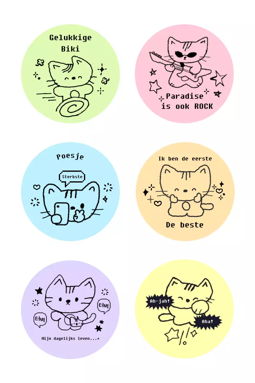 Groene schattige kattensticker