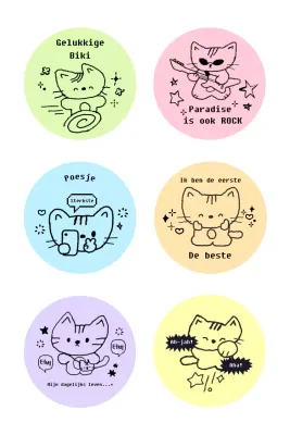 Groene schattige kattensticker