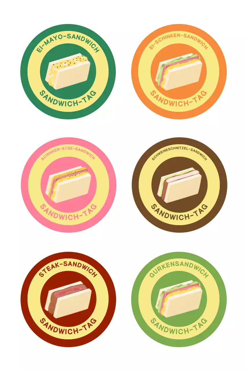 Grüner Vintage-Sandwich-Aufkleber