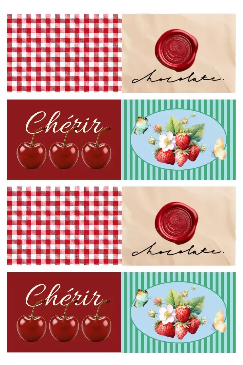 Motif de fruits rouges vintage