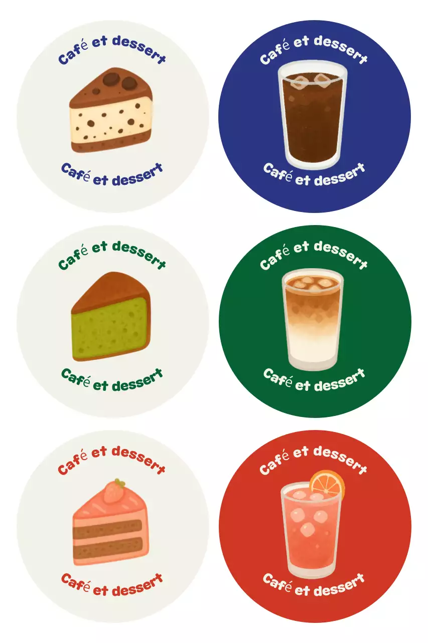 Autocollant mignon de dessert ivoire