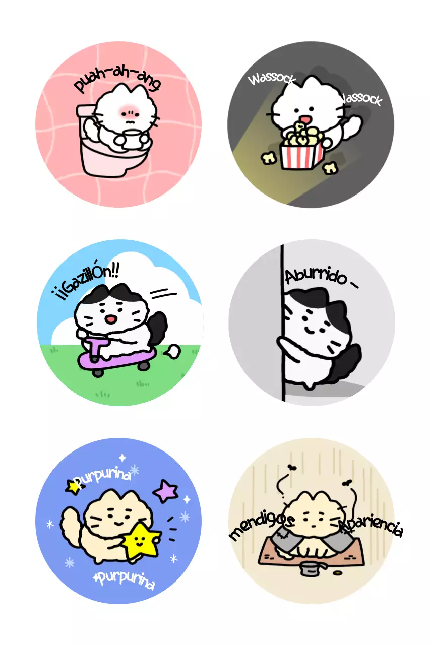 Pegatinas de personajes lindos de color rosa