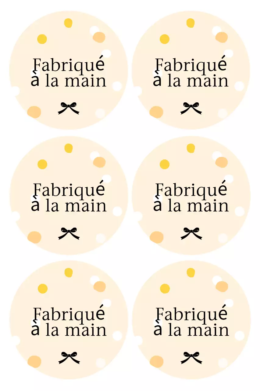 Autocollant beige simple fait main