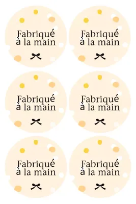 Autocollant beige simple fait main