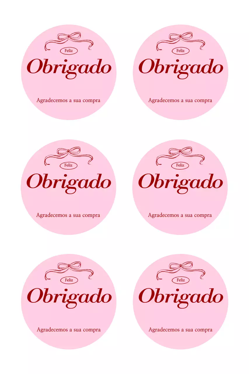 Adesivo rosa simples de agradecimento