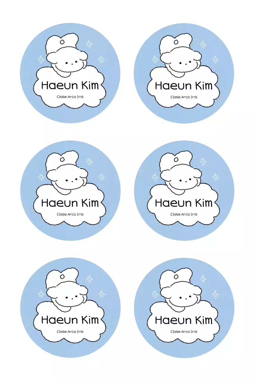 Linda frase adhesiva en color azul cielo