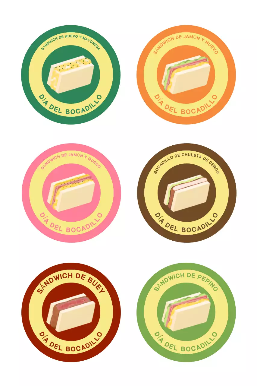 Pegatina de sándwich vintage verde