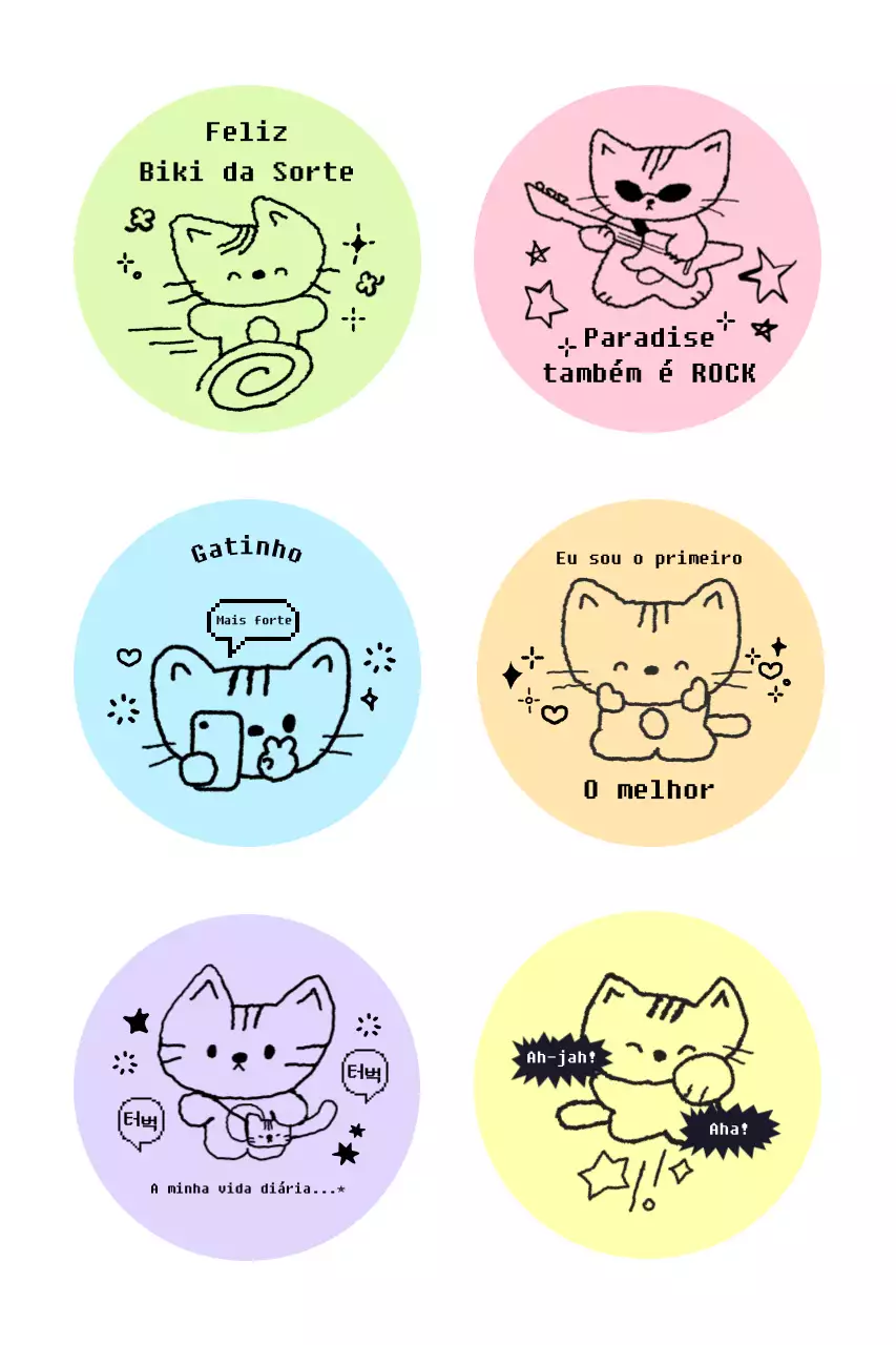 Adesivo de gato verde fofo