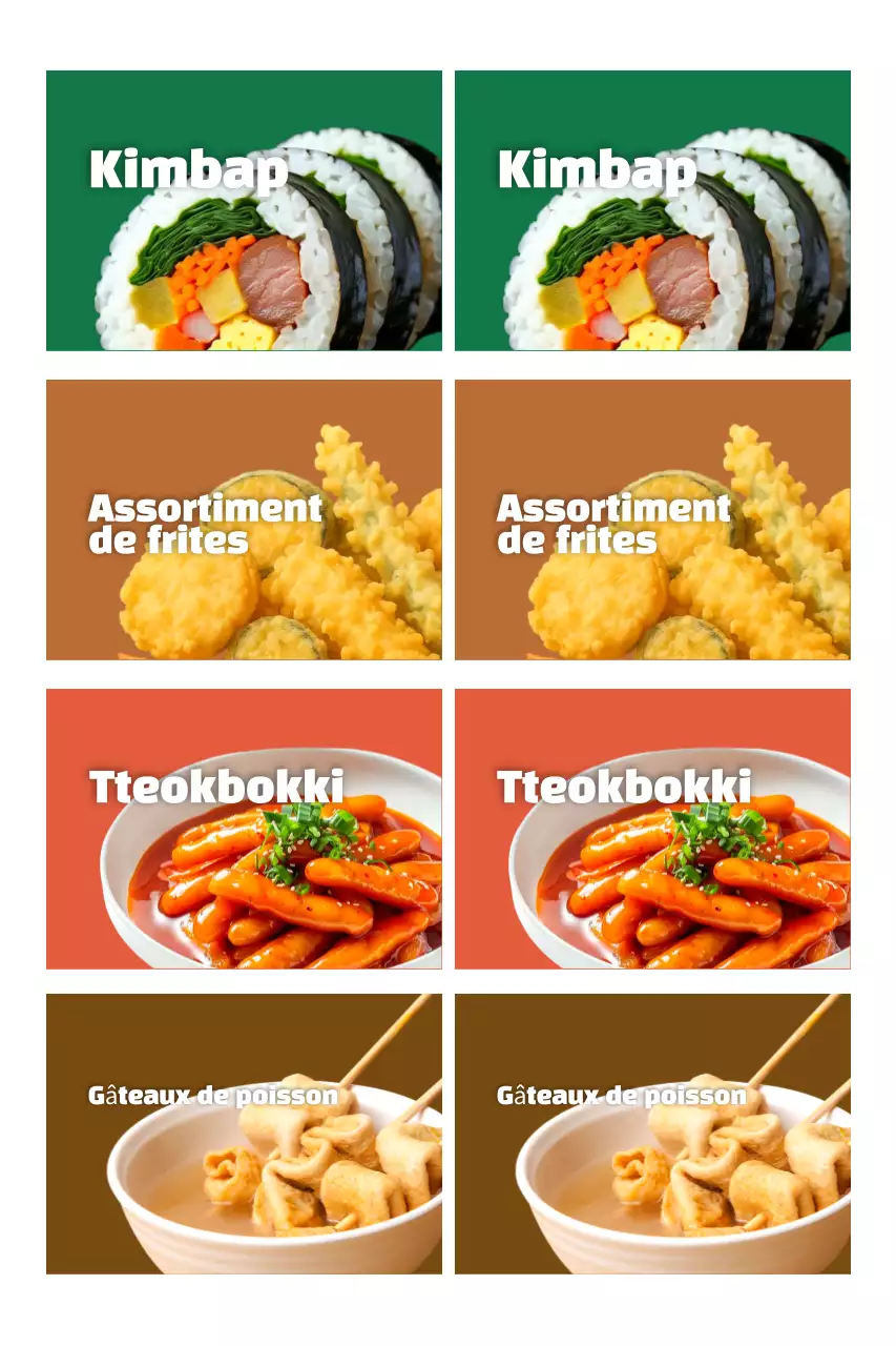 Promotion d'un menu de cuisine coréenne verte et propre