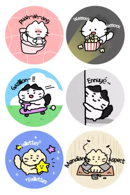 Autocollants de dessin animé mignons bleus