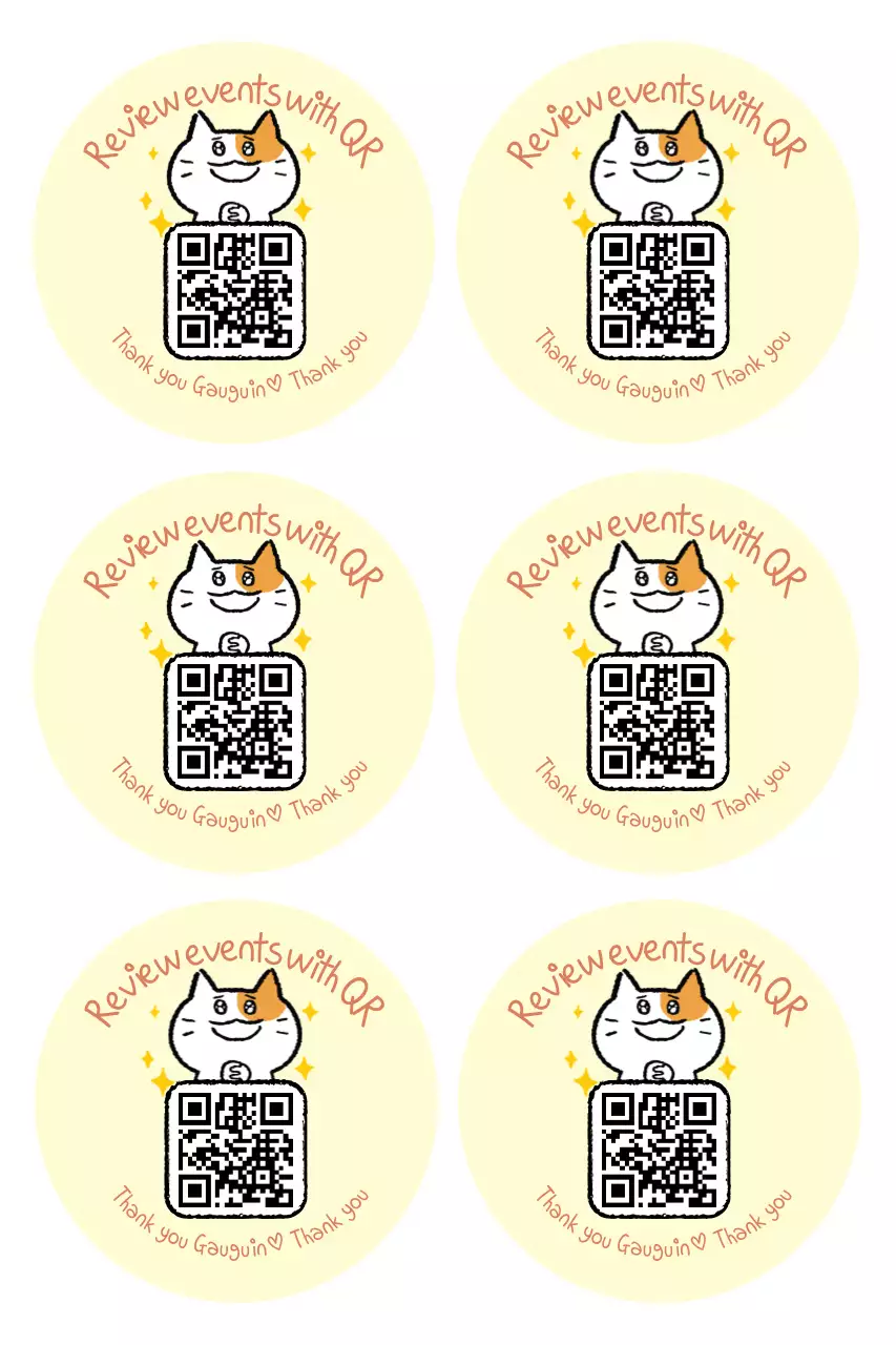 Nhãn dán sự kiện đánh giá màu vàng dễ thương