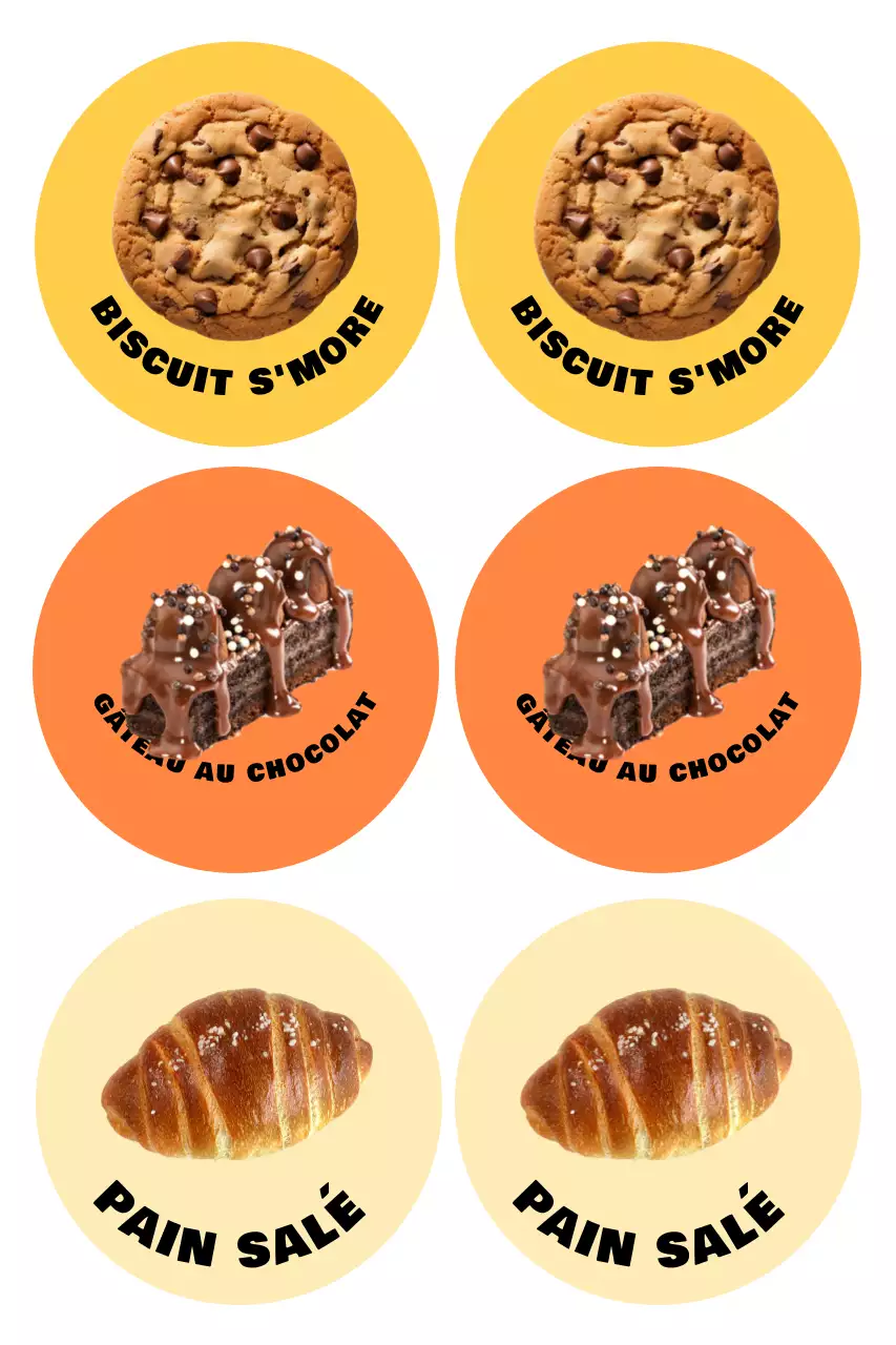 Autocollant de dessert orange pop