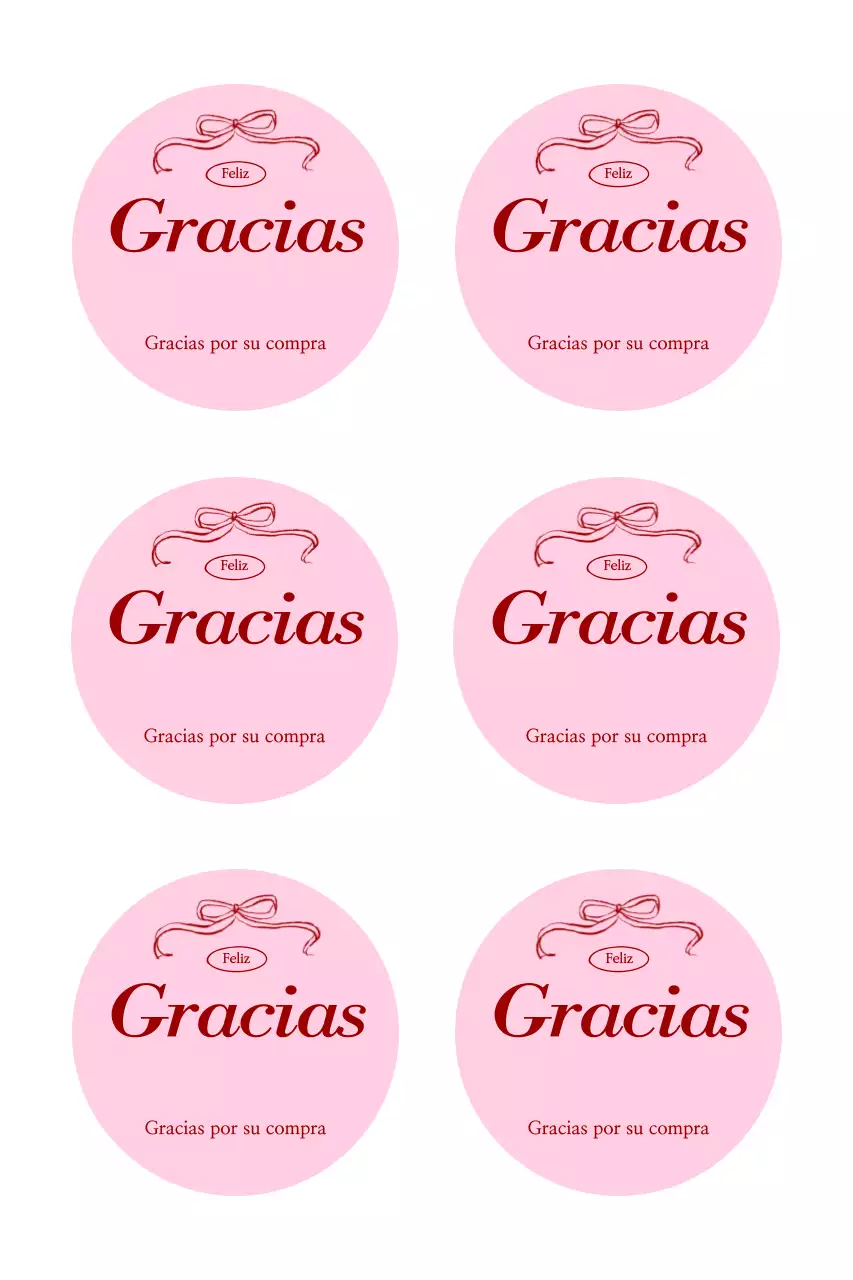 Pegatina de agradecimiento sencilla de color rosa