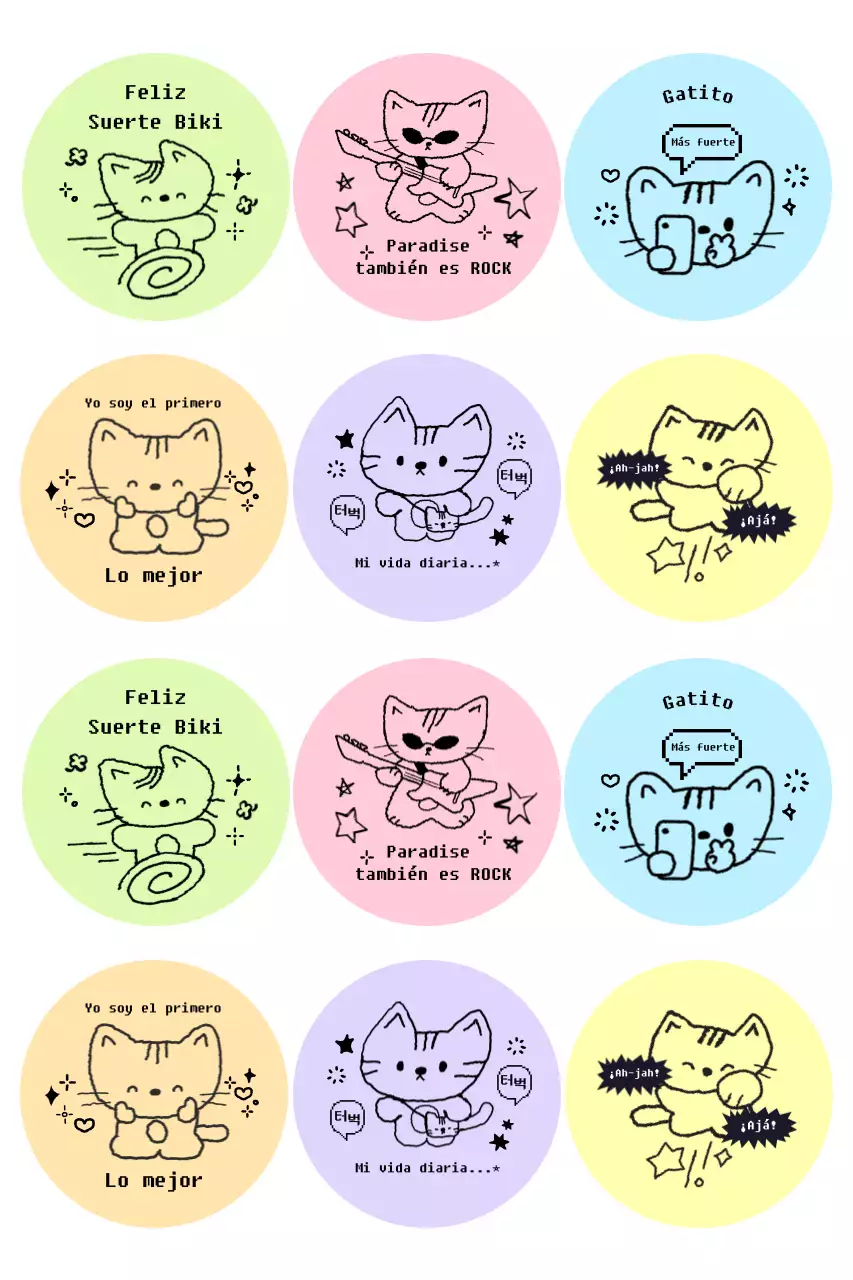 Pegatinas de dibujos animados moradas y lindas