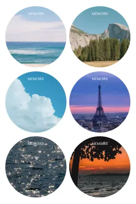 Carte postale de voyage simple bleu ciel