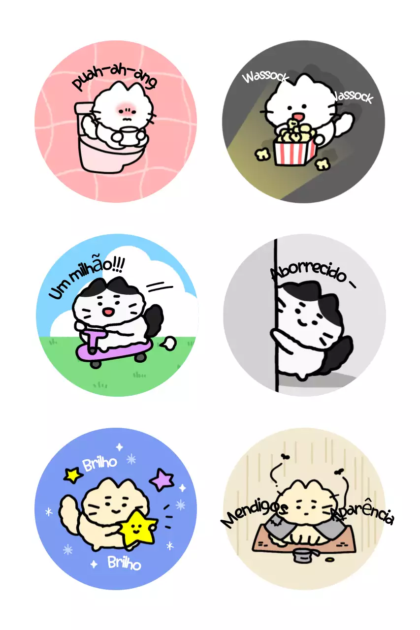 Adesivos de personagens fofos rosa