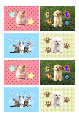 Autocollants roses mignons pour animaux de compagnie