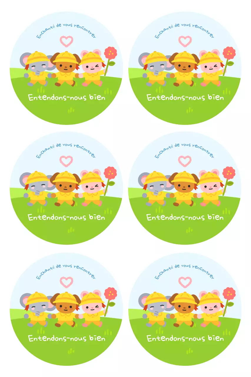 Autocollants d'animaux mignons verts