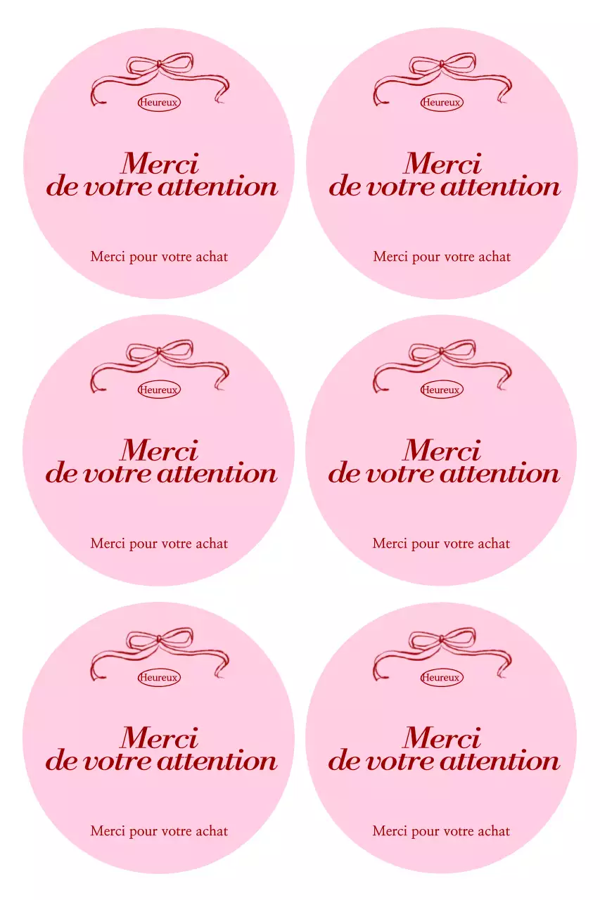 Autocollant simple de remerciement rose