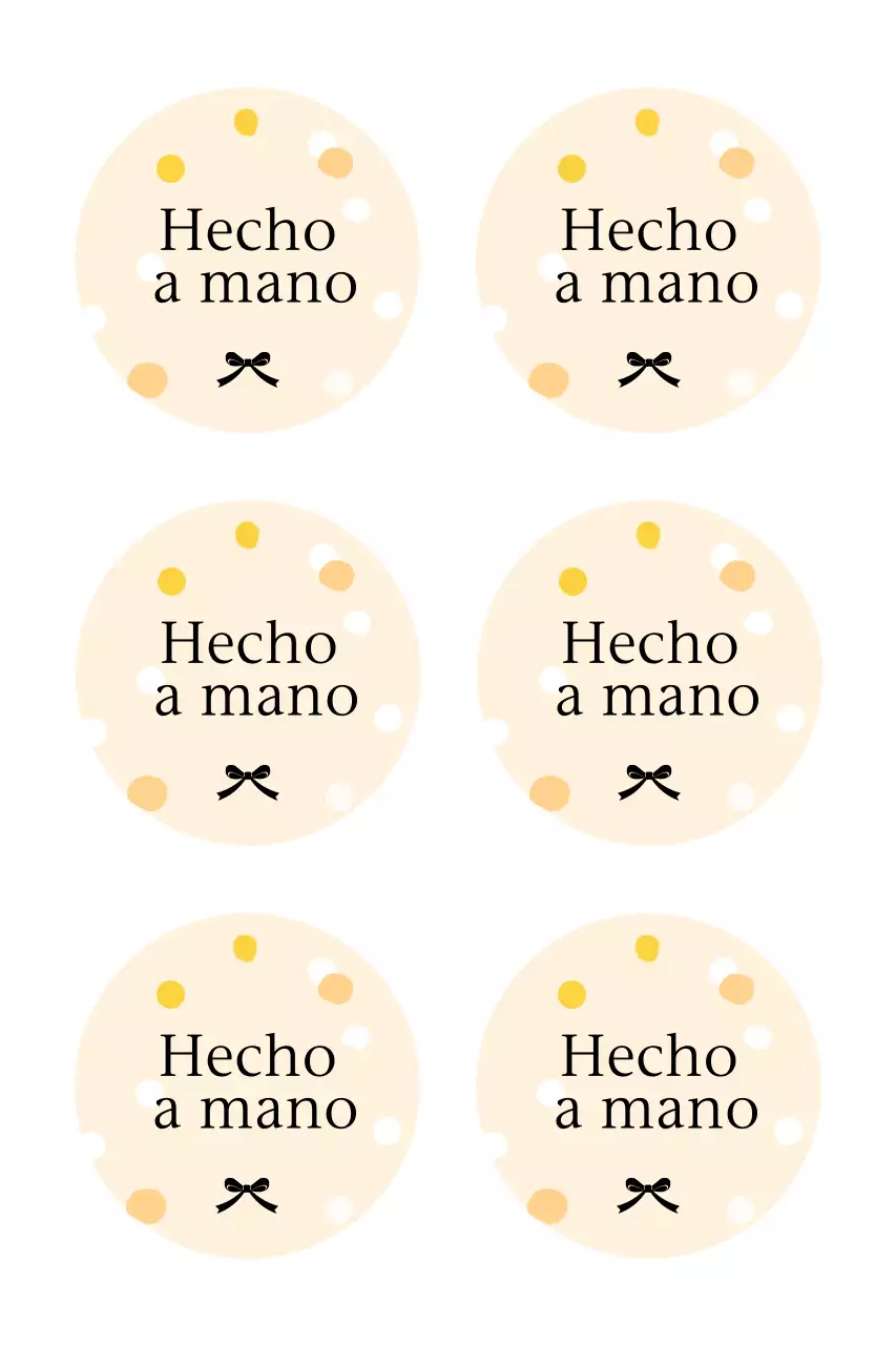 Pegatina sencilla beige hecha a mano