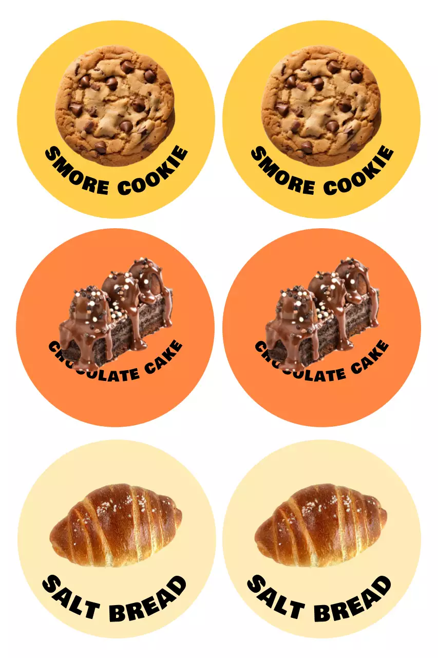 Nhãn dán món tráng miệng Orange Pop