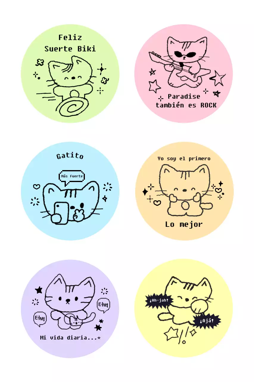 Pegatina de gato verde lindo