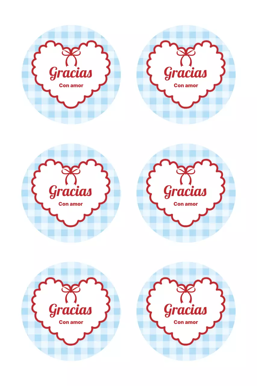 Pegatina de agradecimiento sencilla en color azul cielo