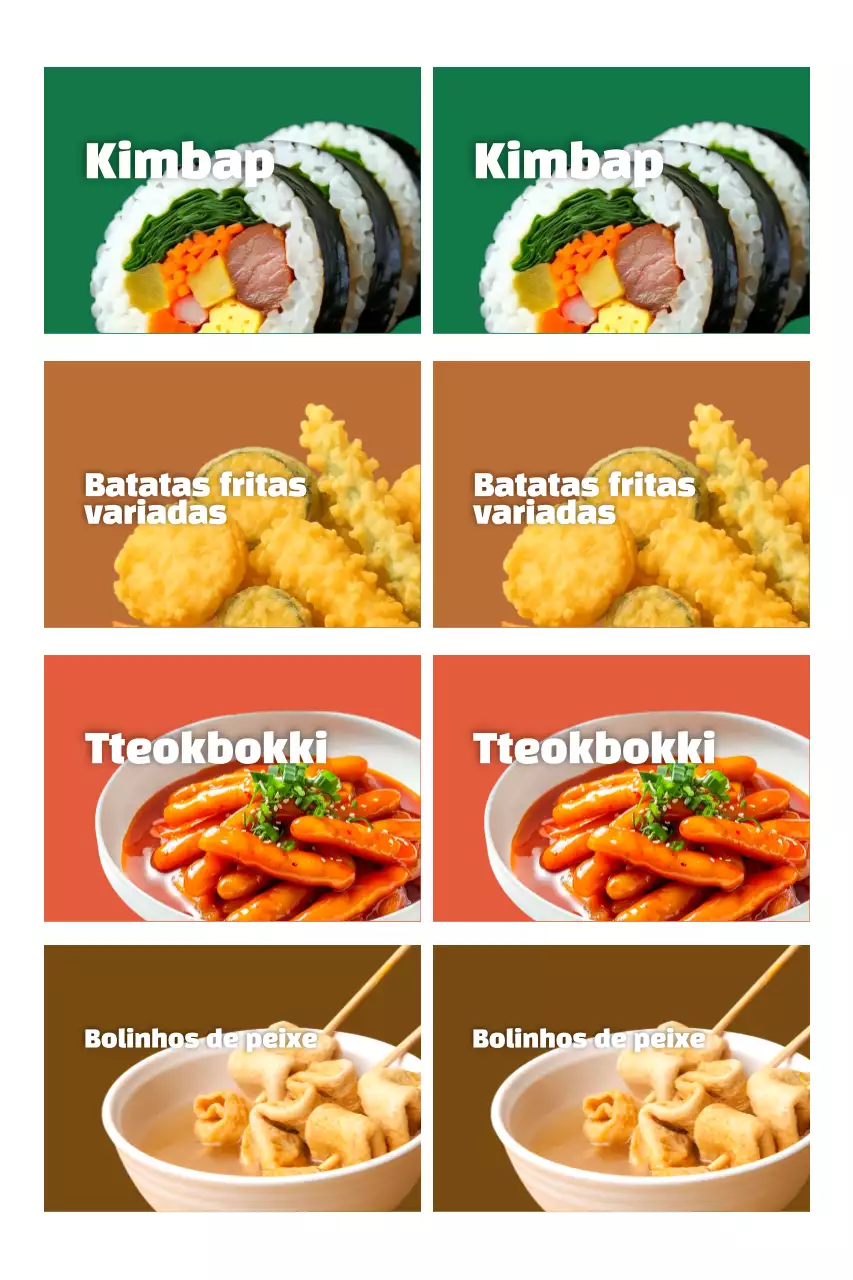 Promoção de um cardápio de comida coreana verde e limpa