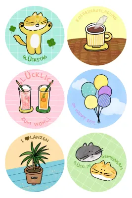 Blaue süße Aufkleberwaren