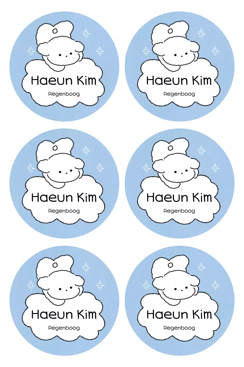 Hemelsblauwe schattige stickerartikelen