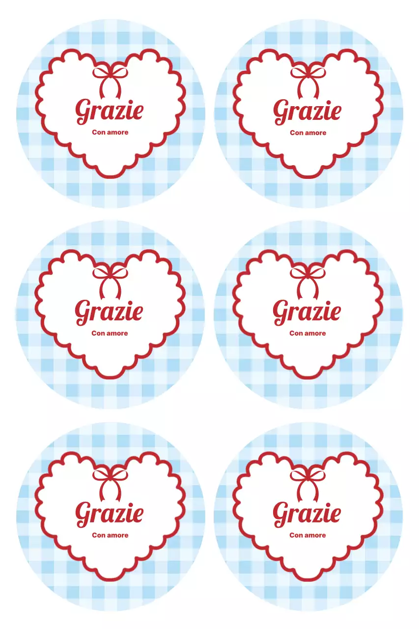 Adesivi di ringraziamento carini color azzurro cielo
