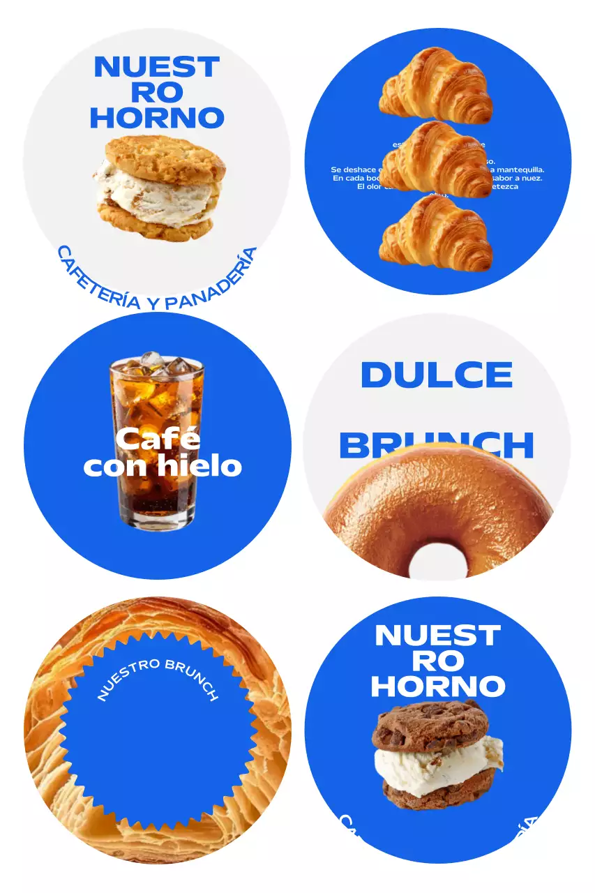 Anuncio de brunch moderno azul