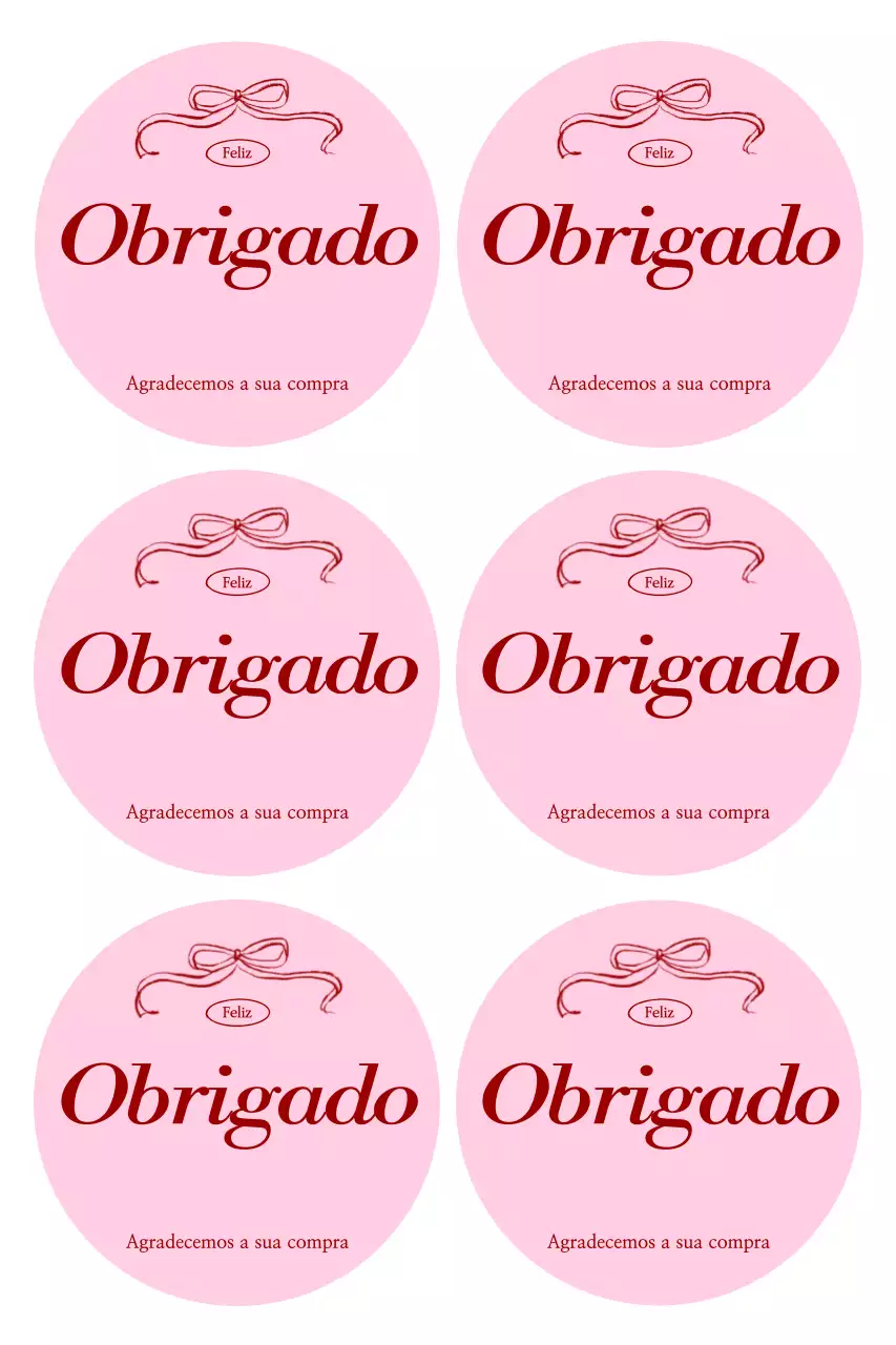 Adesivo rosa simples de agradecimento