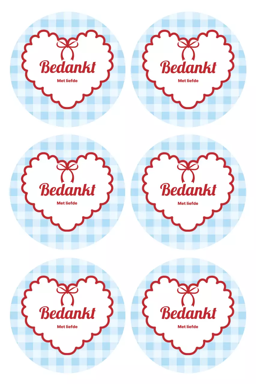 Hemelsblauwe schattige bedanksticker