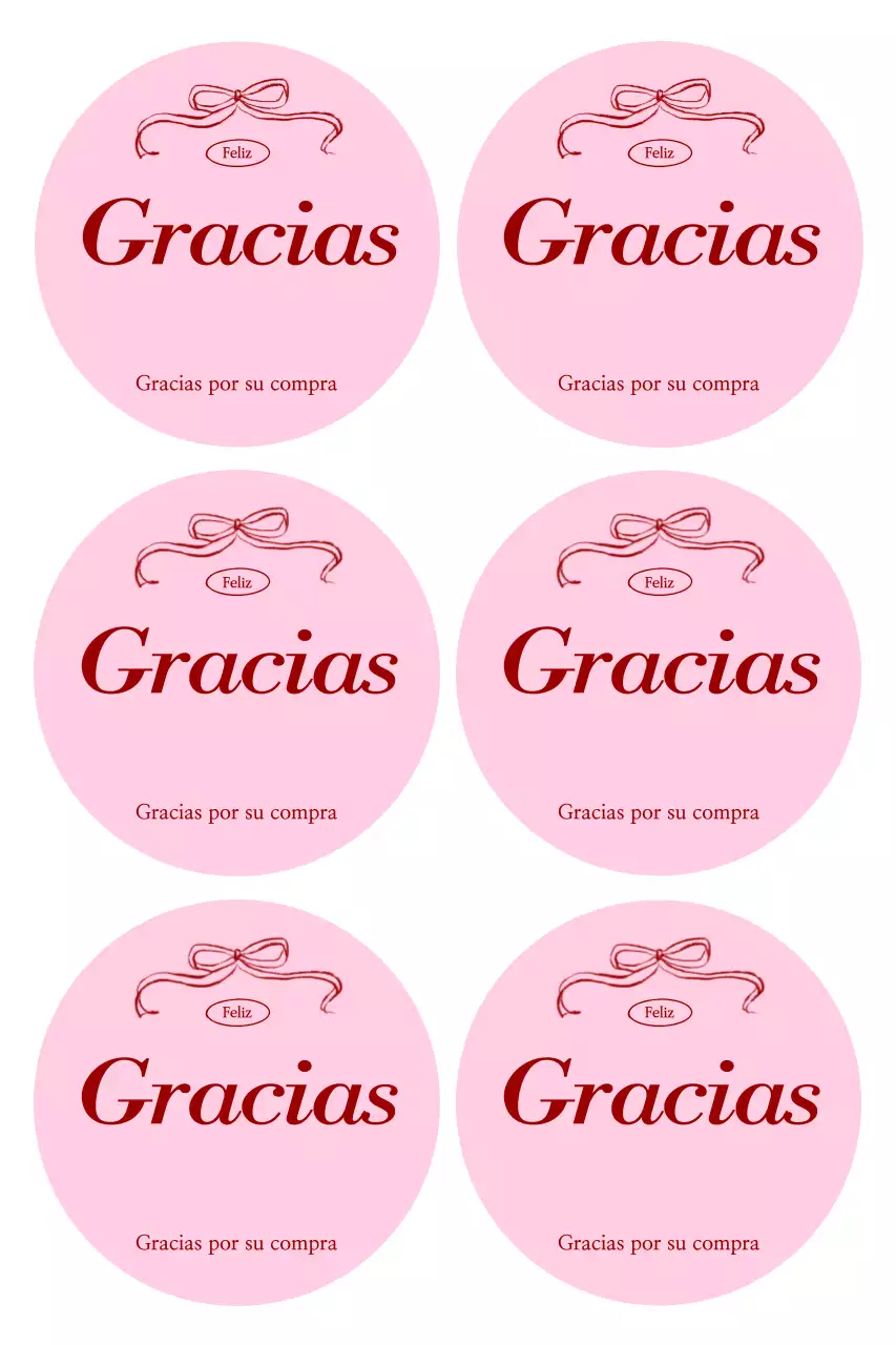 Pegatina de agradecimiento sencilla de color rosa
