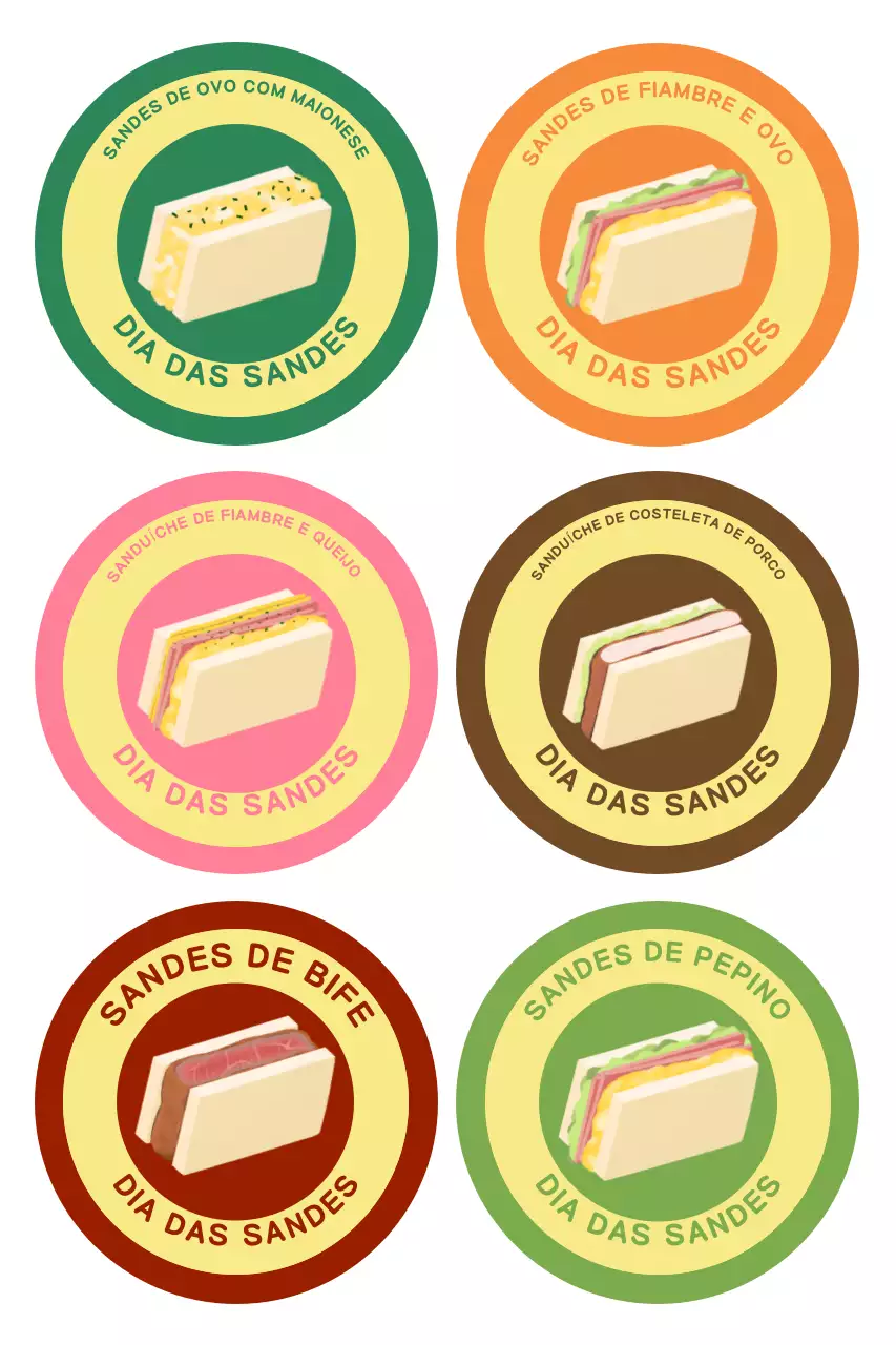 Adesivos de comida pop verde