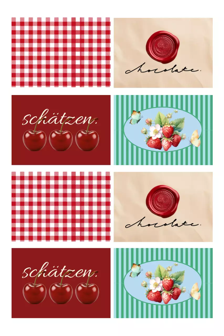 Rote Vintage Obstaufkleber