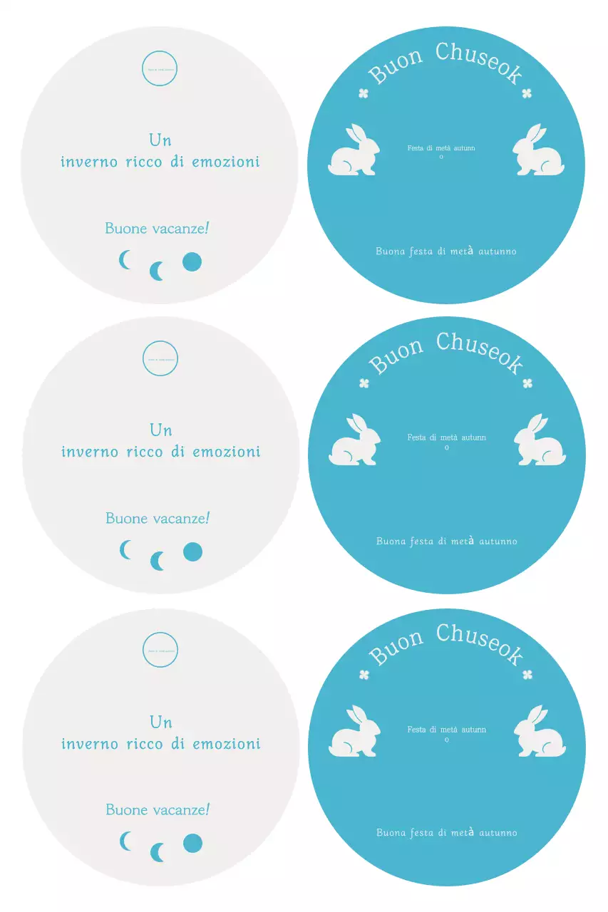 Cartolina Chuseok semplice blu cielo