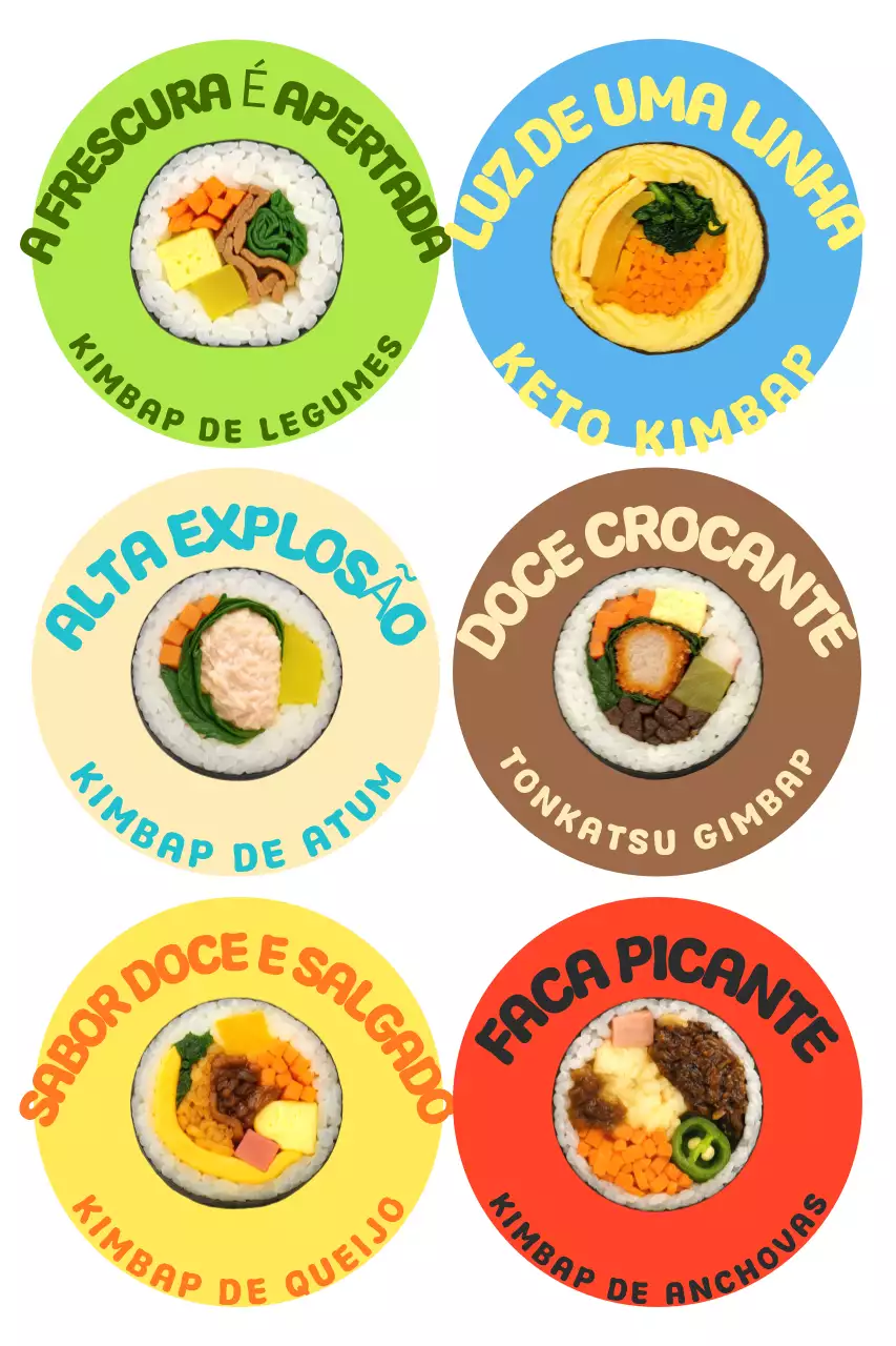 Promoção do Menu Kimbap Simples do Yeondu