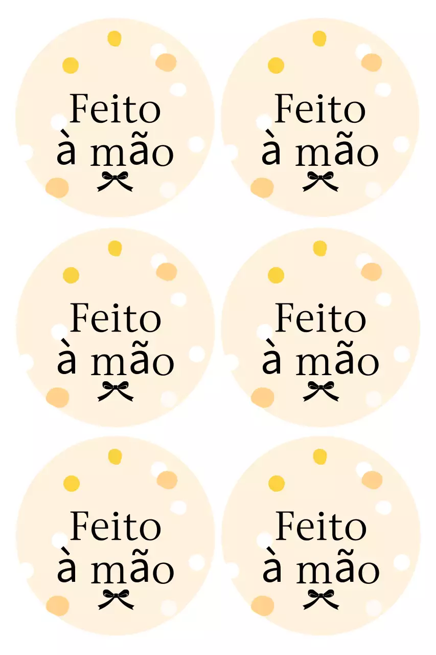Adesivo bege simples feito à mão