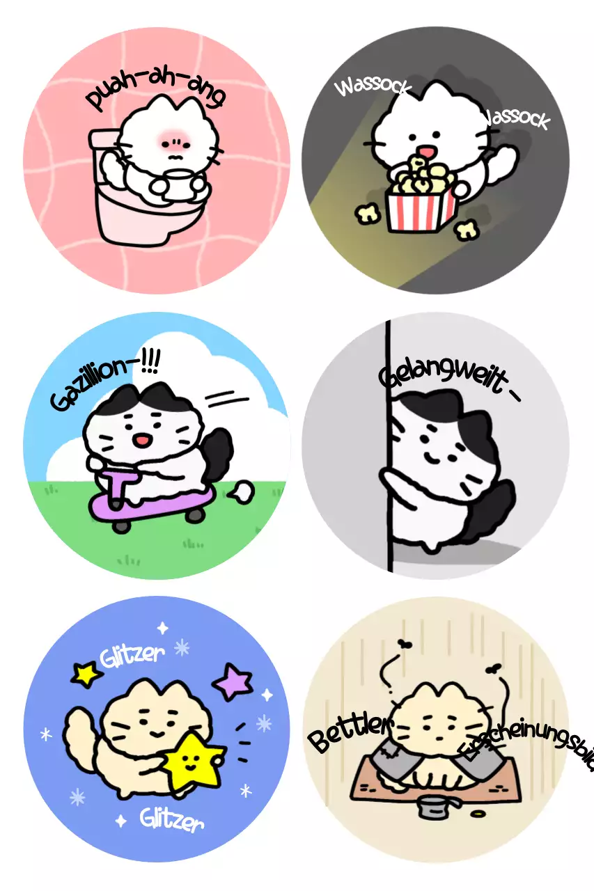 Blaue süße Cartoon-Aufkleber