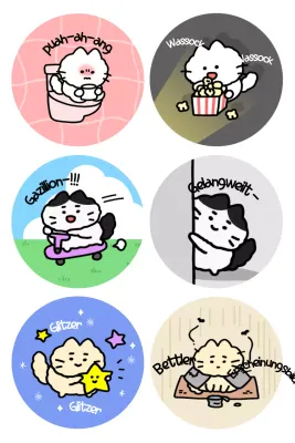 Blaue süße Cartoon-Aufkleber