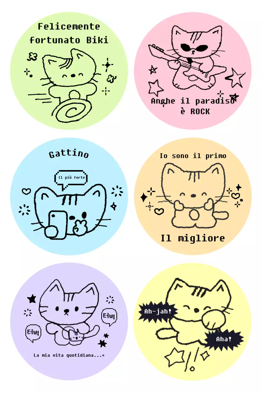 Adesivo verde a forma di gatto carino