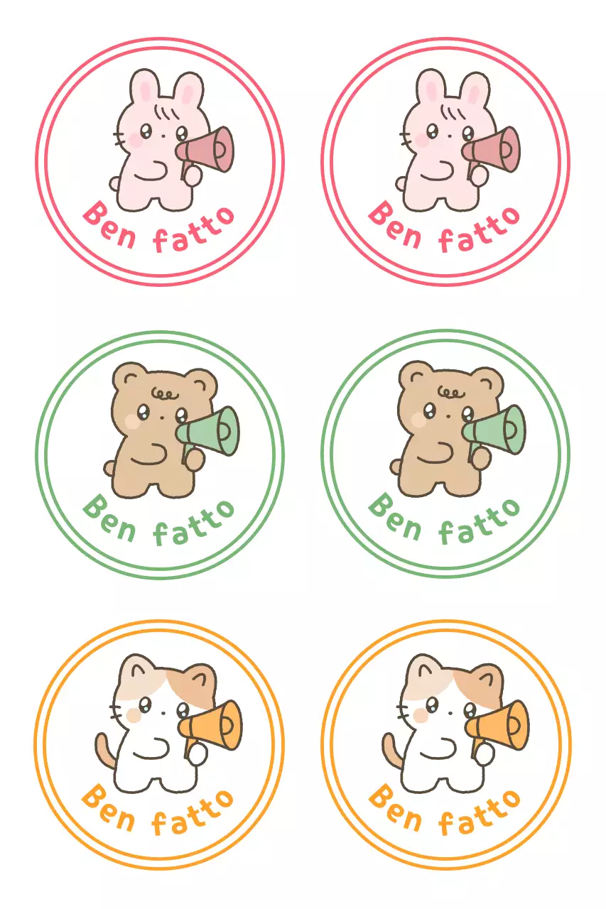 Adesivi rosa con simpatici animali