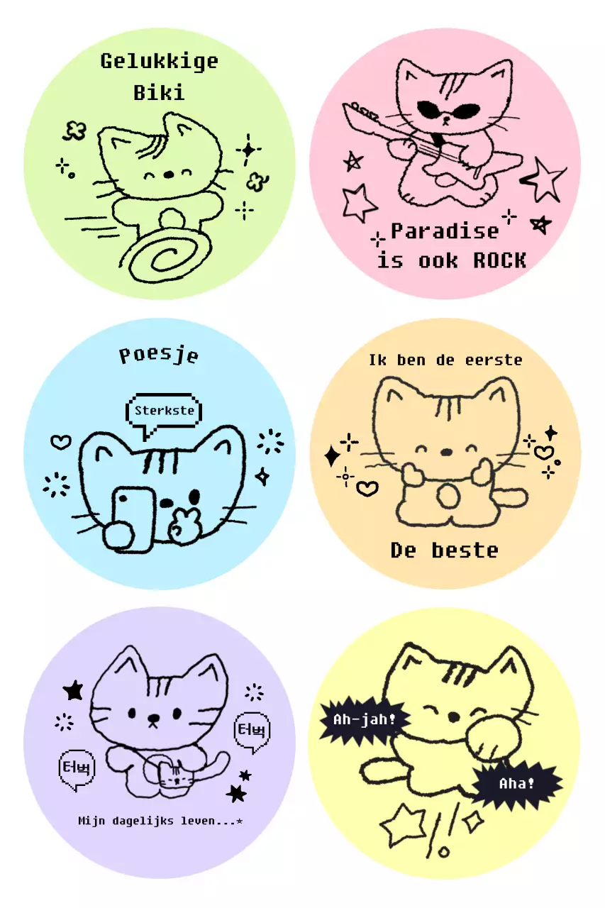 Groene schattige kattensticker