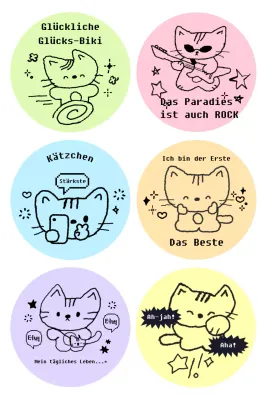 Grüner süßer Katzenaufkleber