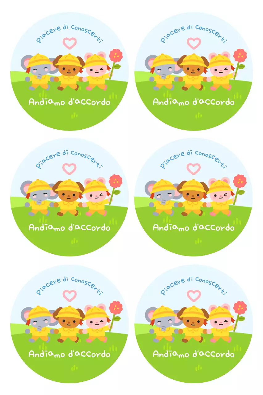 Adesivi verdi con simpatici animali