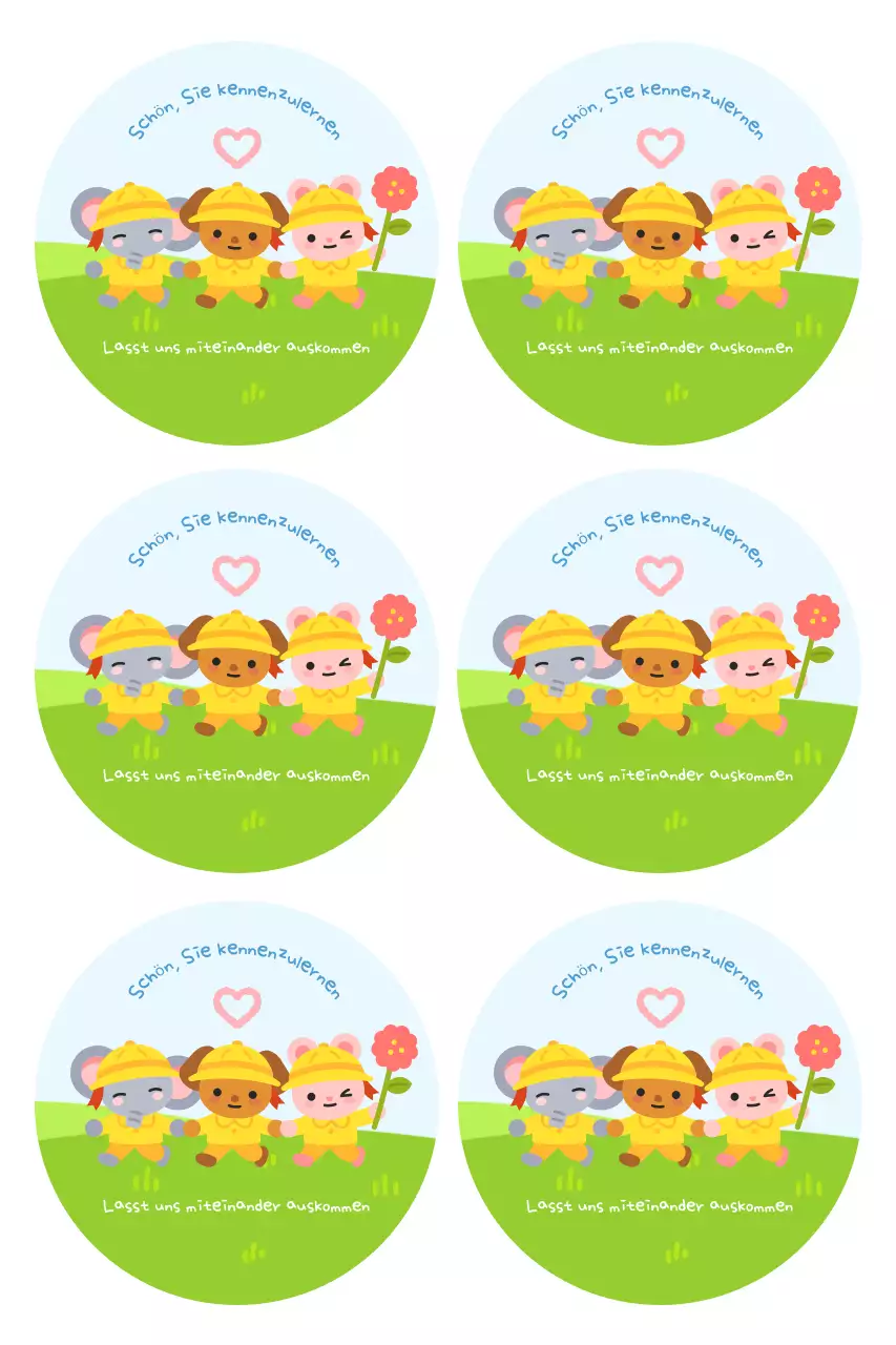 Grüne süße Tieraufkleber